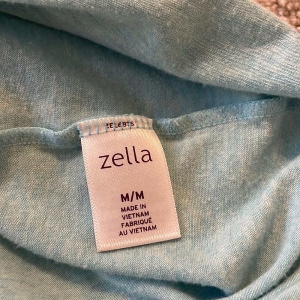Zella Heather Aqua Strappy Low Back Workout Tank - Picture 6 of 7